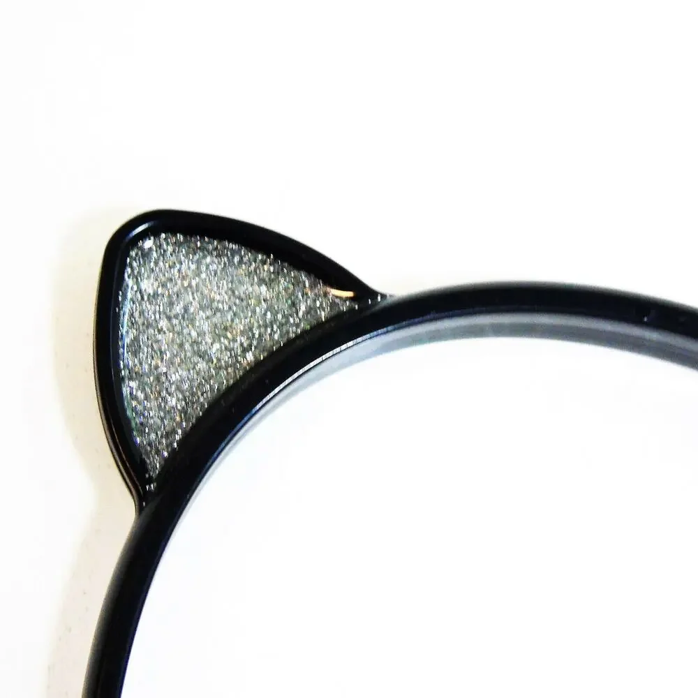 American Girl Cat Ears Headband Black Silver Glitter Halloween Doll Accessory